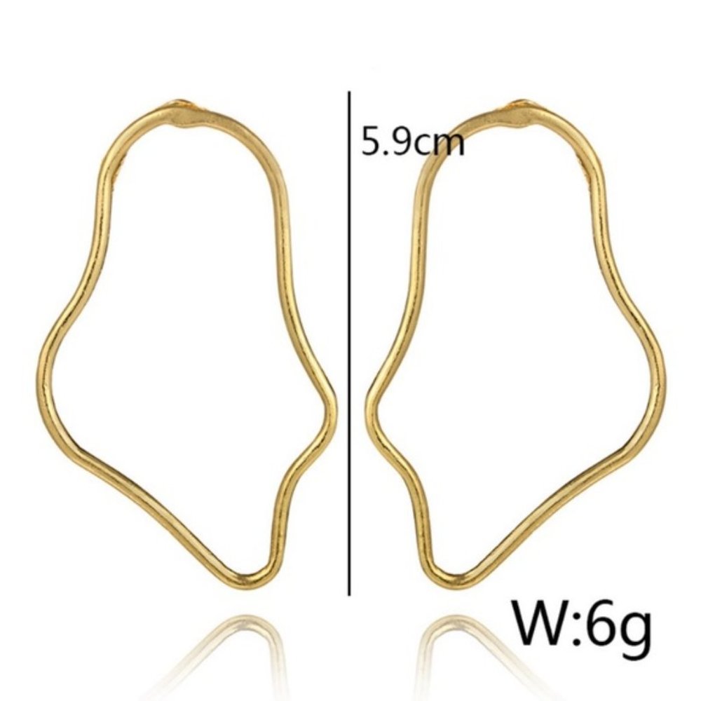 Gold plated Polygon Earrings - Picture 5 of 8